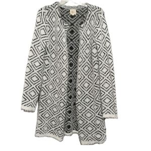 Black and White Effeci Knee Length Knit Sweater sz Medium